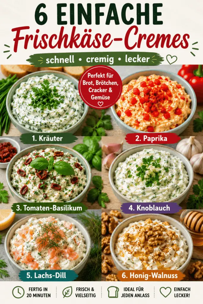 6 Einfache Frischkäse-Cremes – cremige Brotaufstriche und Dips für jeden Anlass.