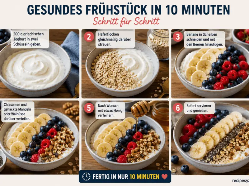 Gesundes Frühstück in 10 Minuten Schritt für Schritt Anleitung