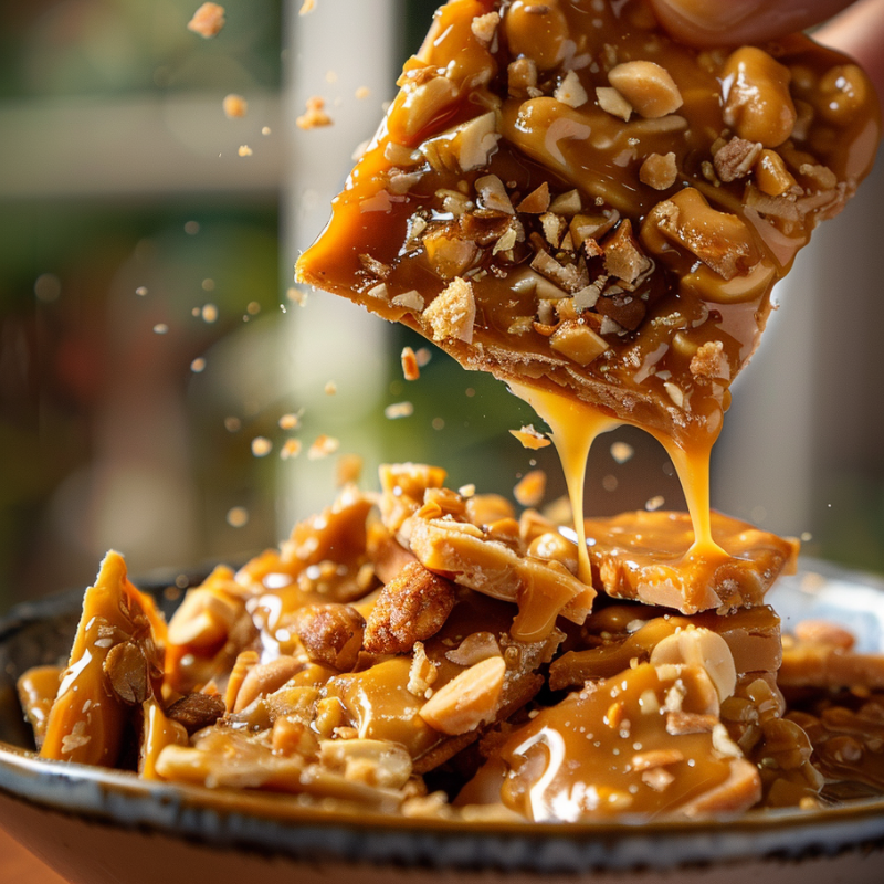 Crunchy and Sweet Peanut Butter Brittle