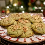 Delicious Pistachio Pudding Cookies on a Festive Plate