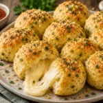 Pillsbury Keks Knoblauchbutter Käsebomben mit geschmolzenem Mozzarella und knuspriger Kruste
