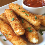 Golden Crispy Mozzarella Sticks Ready to Serve