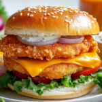 Crispy Chicken Burger with Fresh Toppings