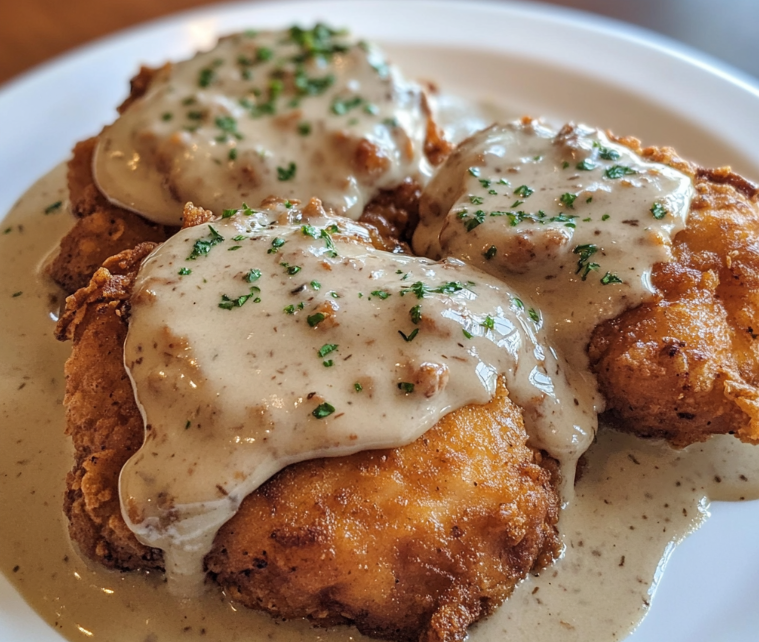 Crispy Pan Fried Chicken with Creamy Gravy