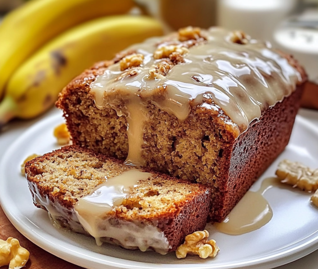 Gooey Banana Bread with Maple Glaze - Perfect Breakfast Treat