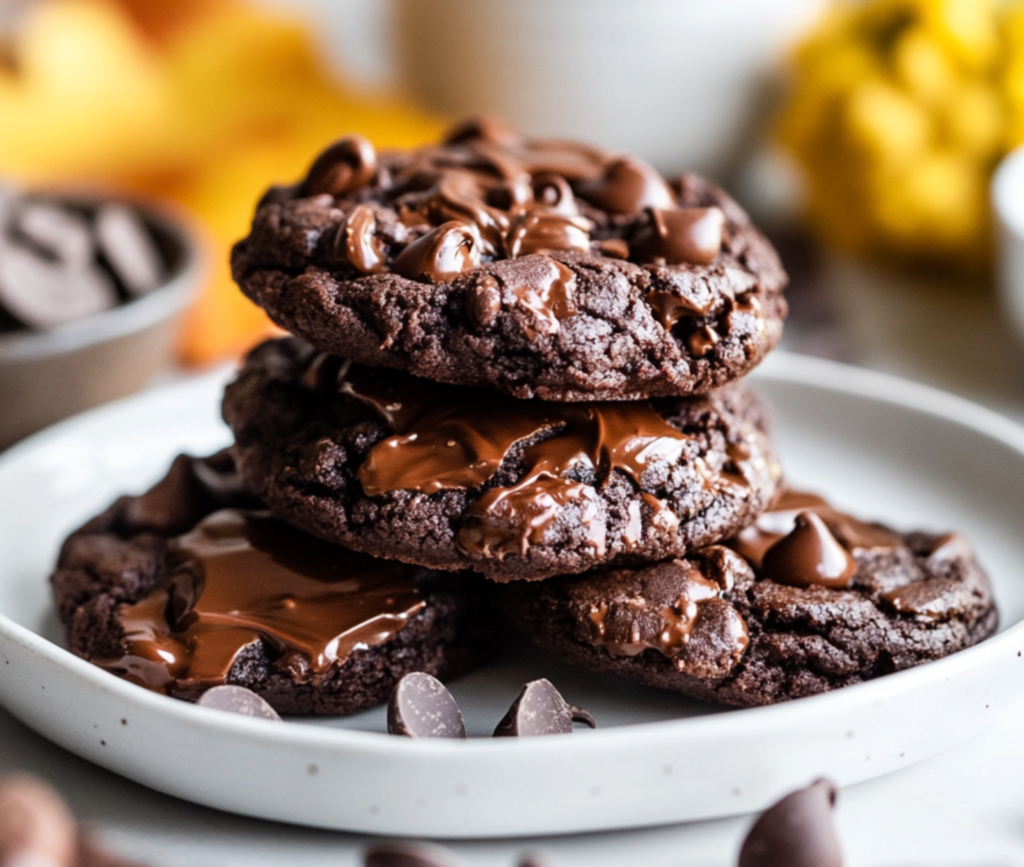 Gooey Chocolate Lava Brownie Cookies Fresh from the Oven