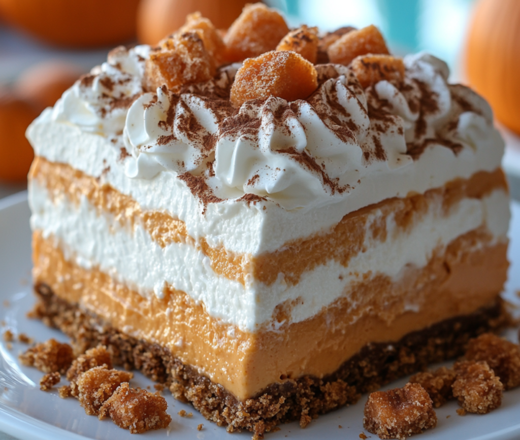 Layered Pumpkin Dessert with Creamy Toppings