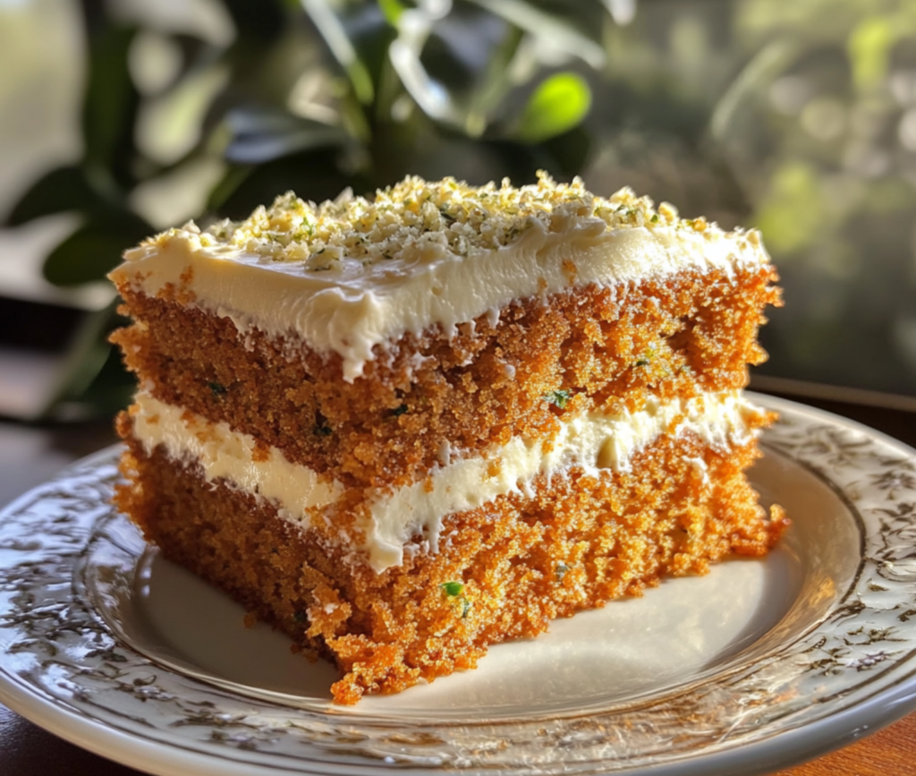 Moist Carrot Zucchini Cake with Cream Cheese Frosting