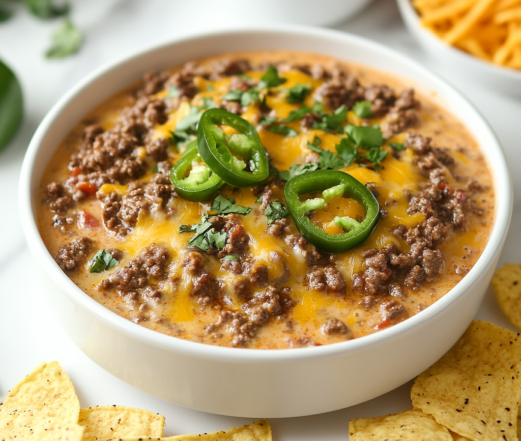 Spicy Cowboy Queso Dip in a Skillet