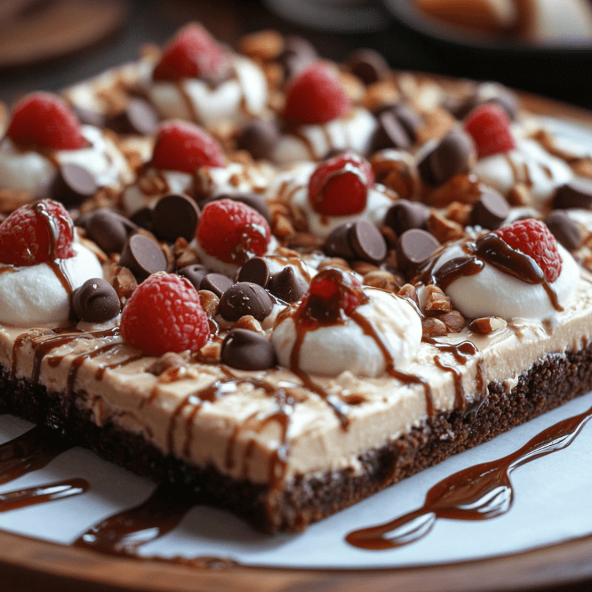 Peanut Butter Brownie Pizza with Toppings