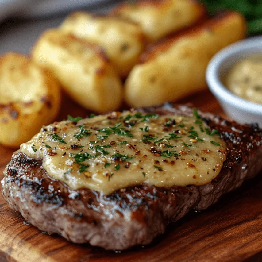 Creamy Garlic Steak Served with Parmesan Sauce