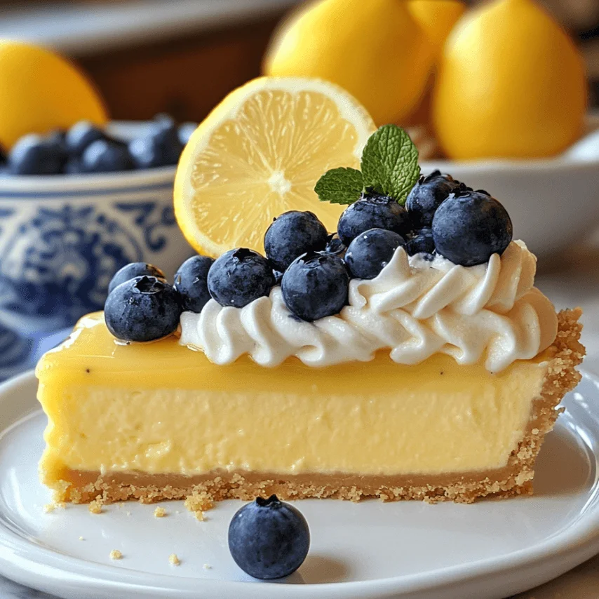 Creamy Lemon Blueberry Cheesecake with Fresh Blueberries