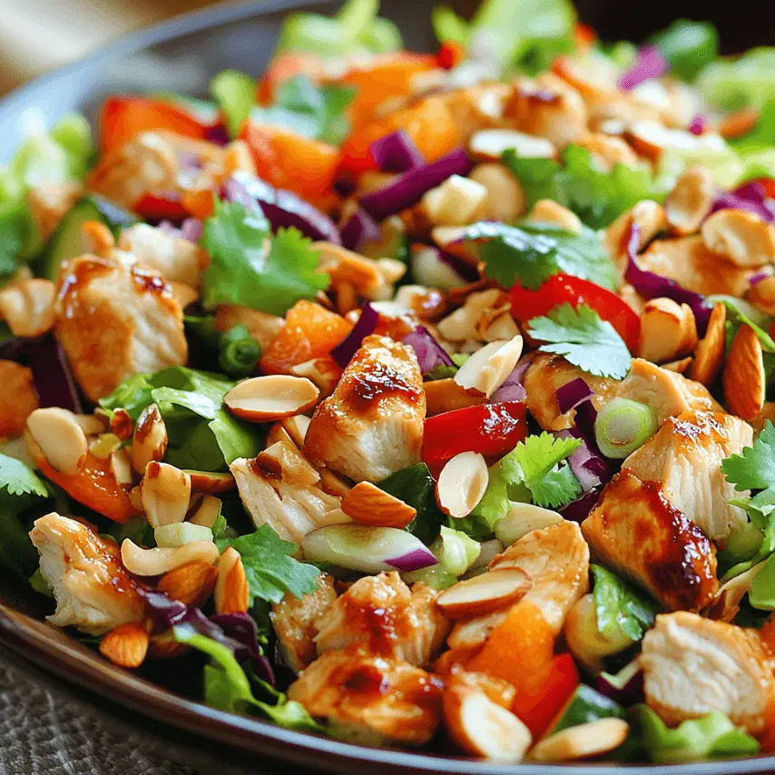 Asian Chicken Crunch Salad Bowl with Sesame Dressing