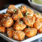 Bang Bang Salmon Bites Served with Creamy Sauce