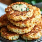 Basic Cauliflower Fritters on Plate – Crispy & Golden Brown