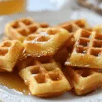 Cornbread Waffle Bites with Honey Butter Drizzle