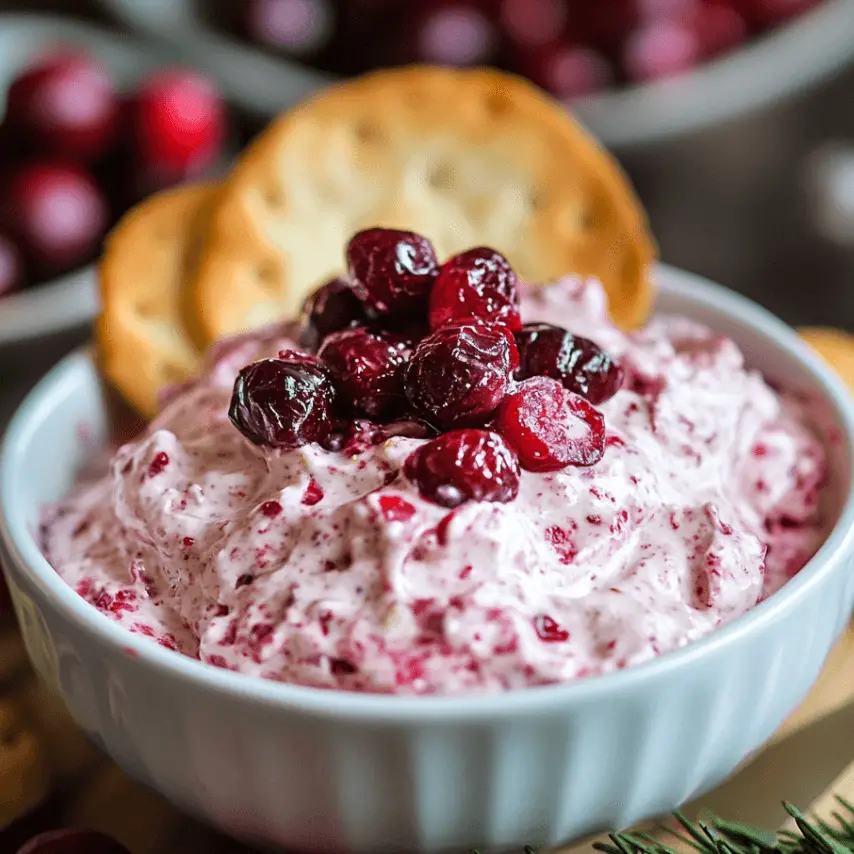 Cranberry Cream Cheese Spread on Crackers