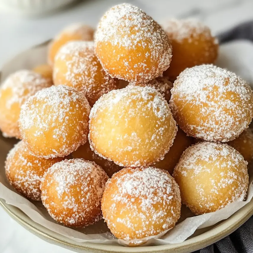 Freshly Fried Vanilla French Beignets with Powdered Sugar