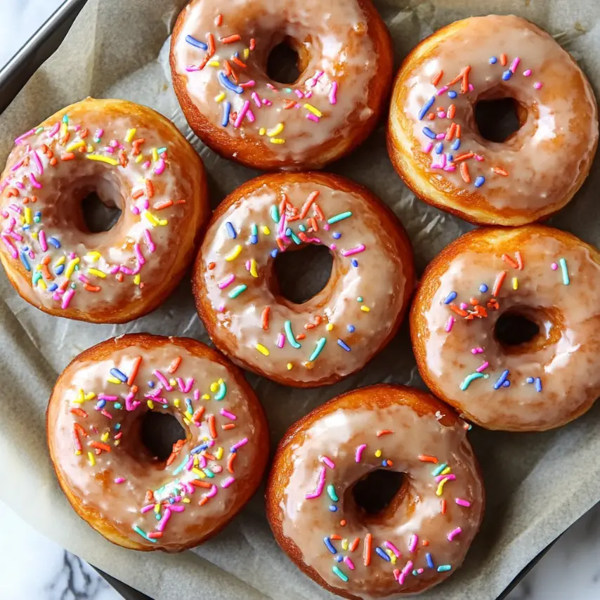 Freshly Glazed Sourdough Donuts on Cooling Rack
