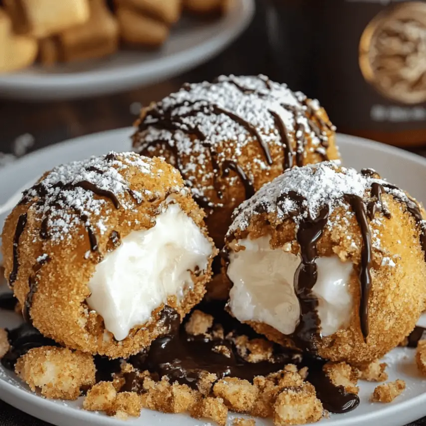 Fried S’mores Bombs with Melty Chocolate and Marshmallow Center