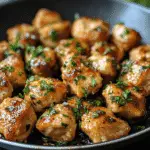 Garlic Butter Chicken Bites in Skillet
