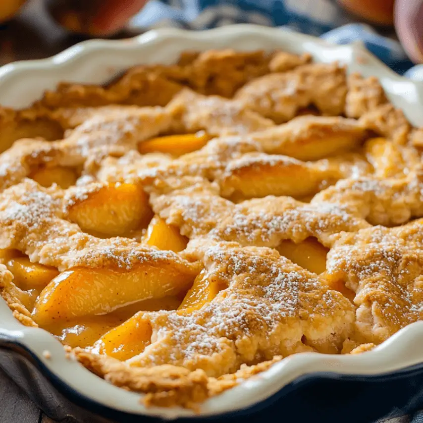 Lazy Man’s Pie Peach Cobbler Fresh from the Oven