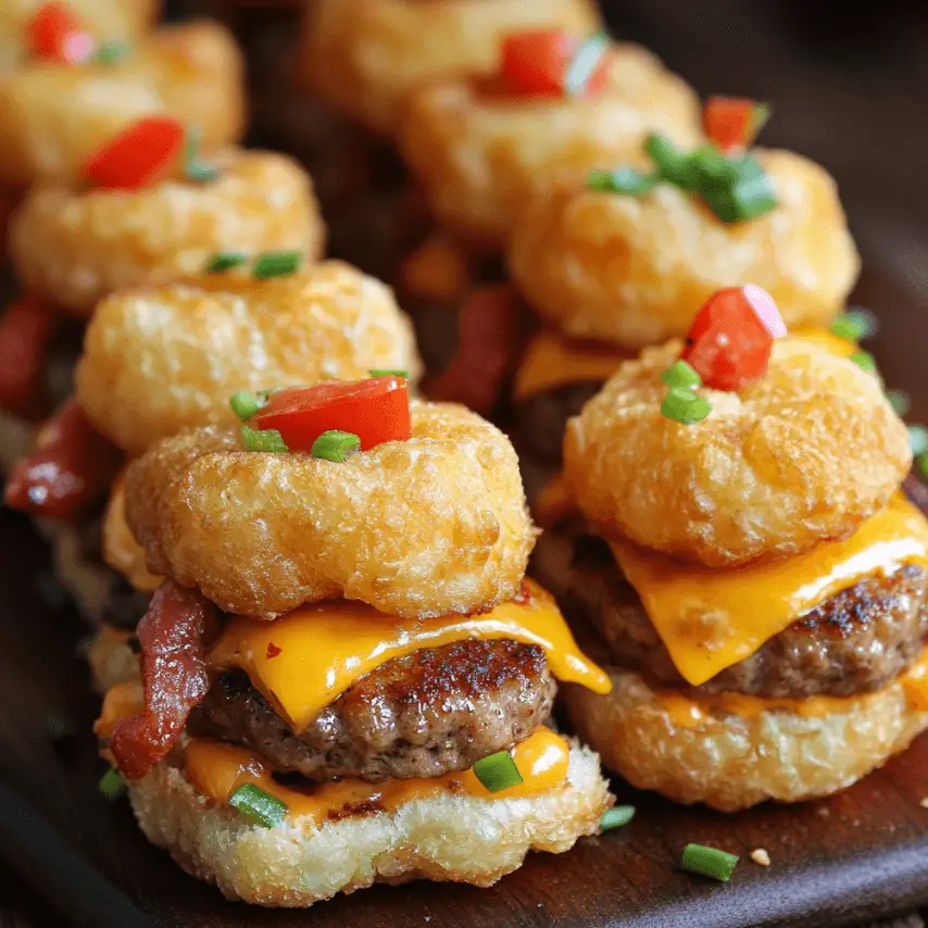 Mini Tater Tot Cheeseburgers – Bite-Sized Party Perfection