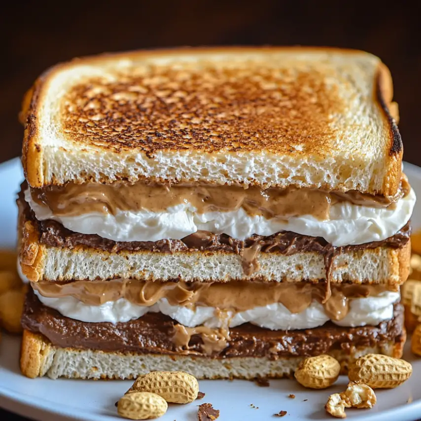 Peanut Butter S’mores Sandwich Close-Up