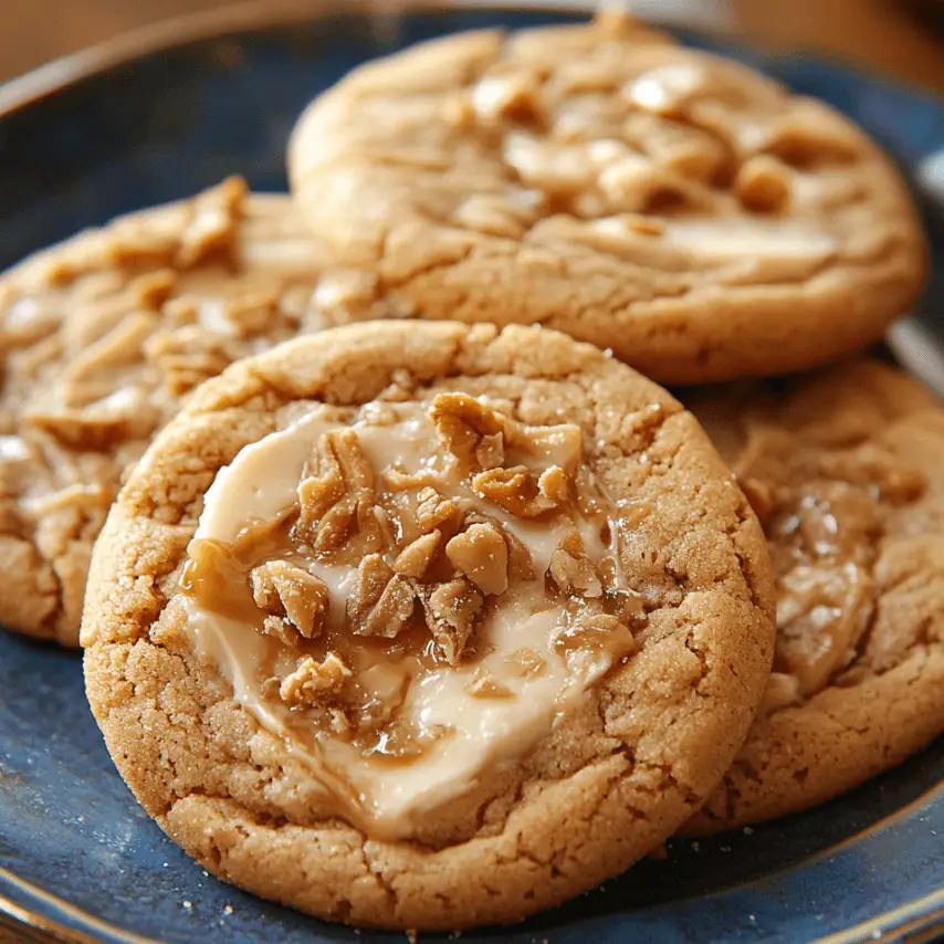 Salted Caramel Cheesecake Cookies with Caramel Drizzle