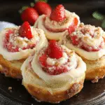 Strawberry Cheesecake Cinnabon Rolls Freshly Baked