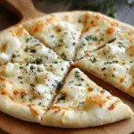 White Garlic Pizza Sauce Drizzled on Fresh Pizza