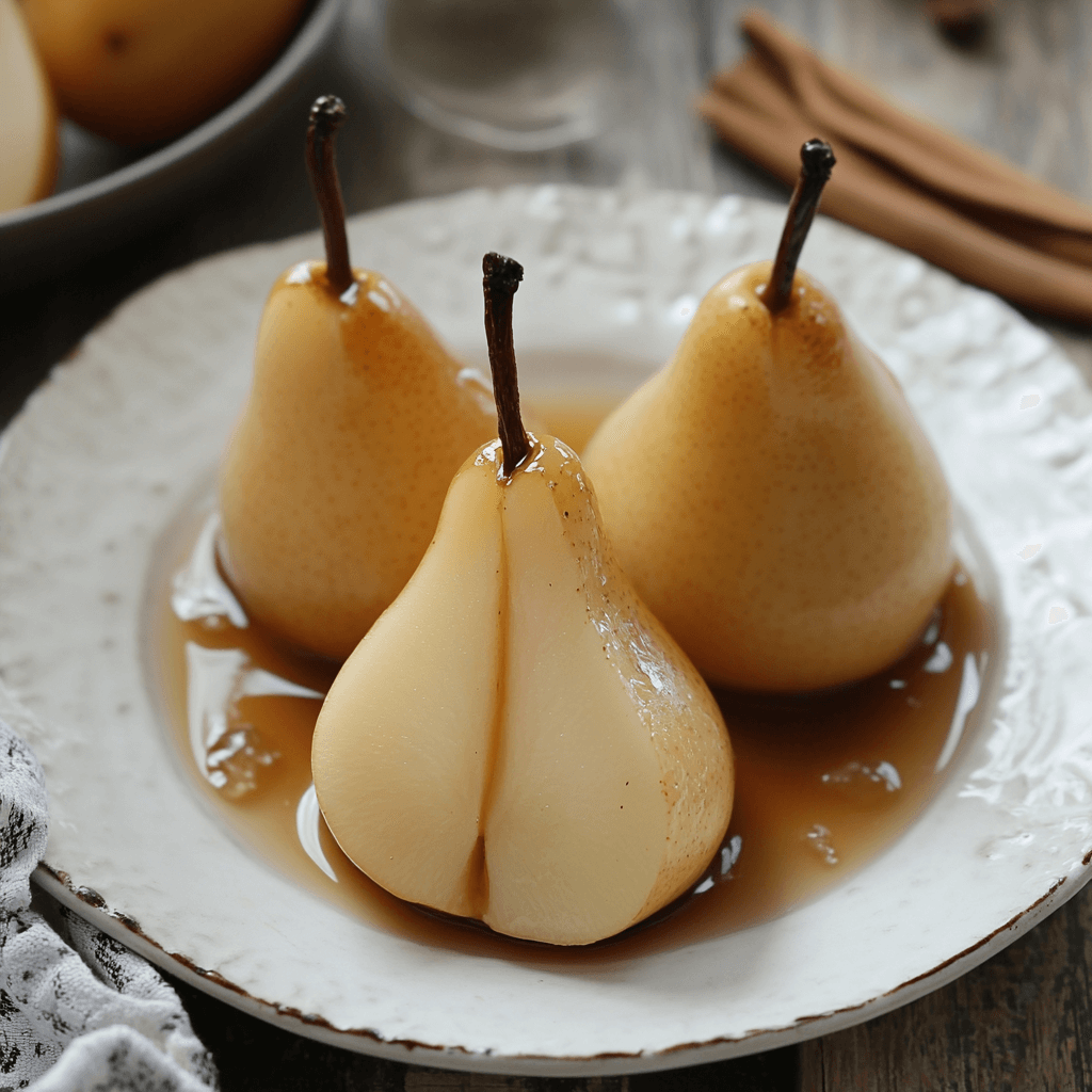 Vanilla Bourbon Poached Pears: A Delicious Dessert Delight!
