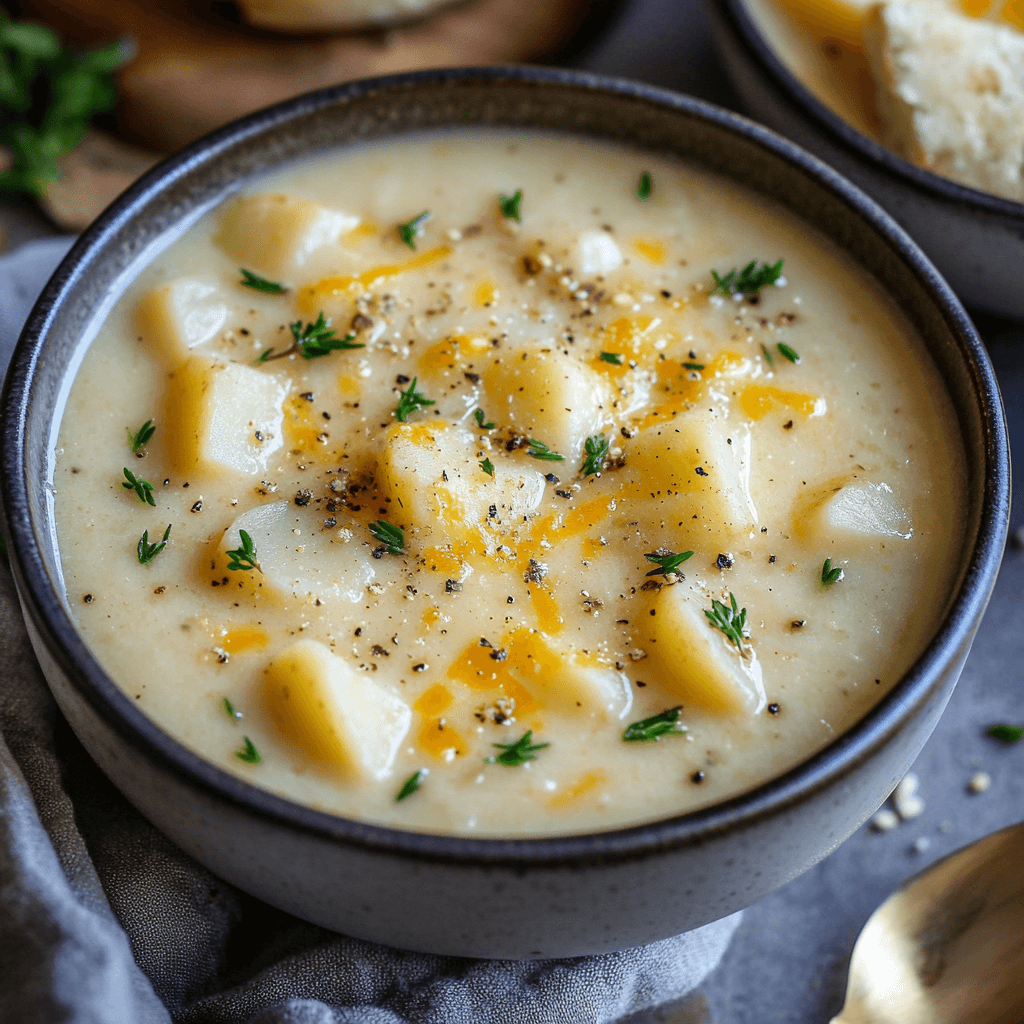 Cheddar Garlic Herb Potato Soup: A Comforting Delight!