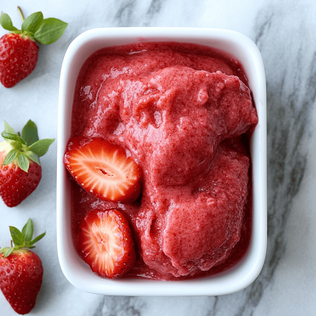 Homemade healthy strawberry sorbet is your summer delight!