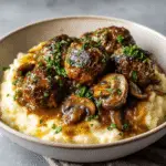 Slow Cooker Salisbury Steak Meatballs for a Cozy Dinner!
