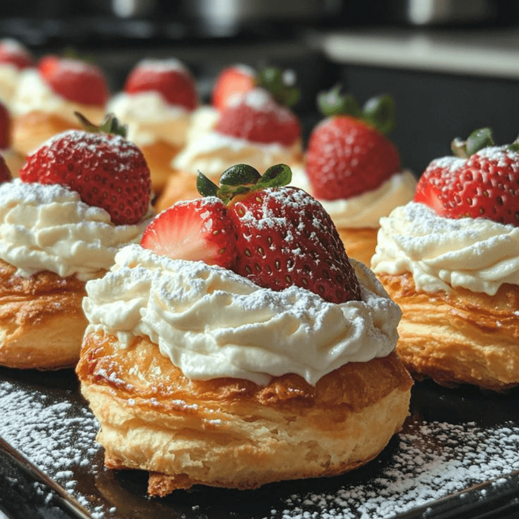 Vanilla Bean Strawberry Cream Puffs