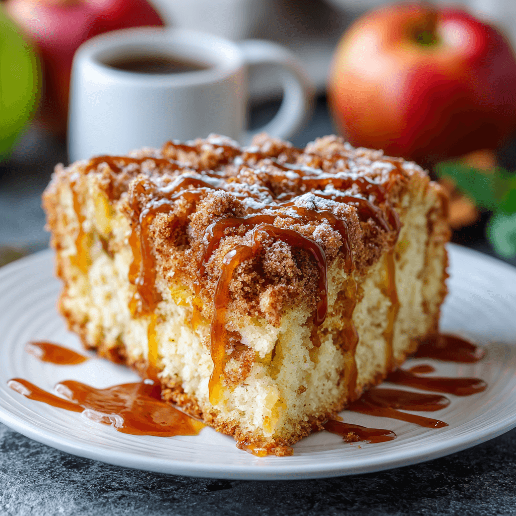 Apple Crumb Cake – Topped with a Irresistible Cinnamon Drizzle!