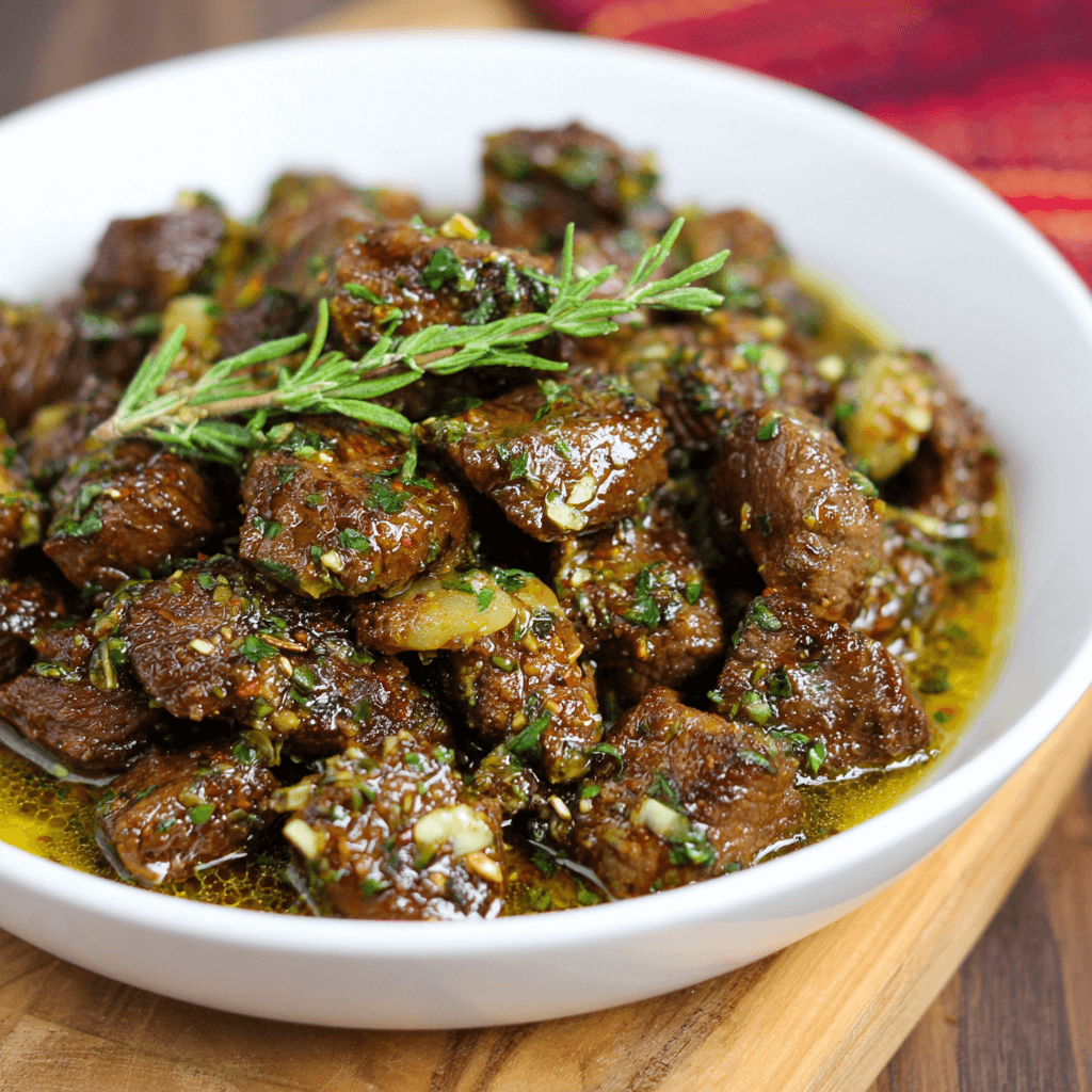 High Protein Slow Cooker Garlic Butter Beef Bites Delight!