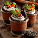 Make these fun Halloween dirt cups for a spooky treat!