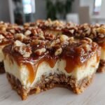 Caramel Pecan Turtle Cheesecake Bars