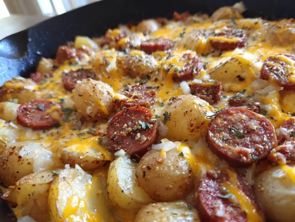 Cheesy Ranch Potatoes and Smoked Sausage