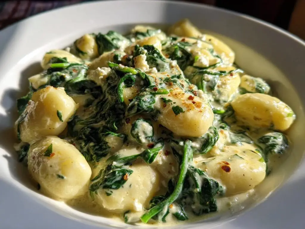 Creamy Gnocchi with Spinach and Feta