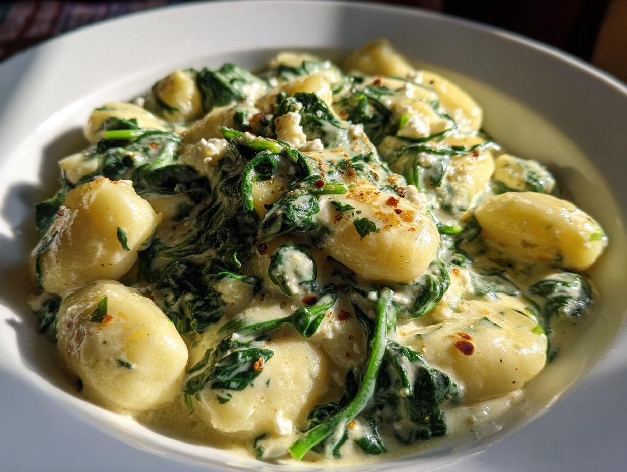 Creamy Gnocchi with Spinach and Feta