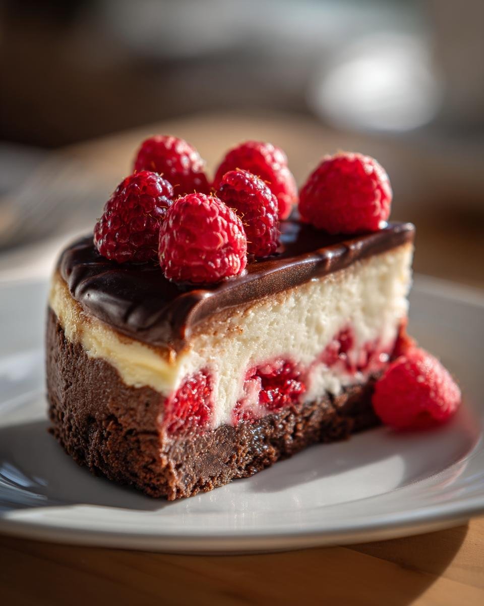 Dark Chocolate Raspberry Cheesecake - detail 1