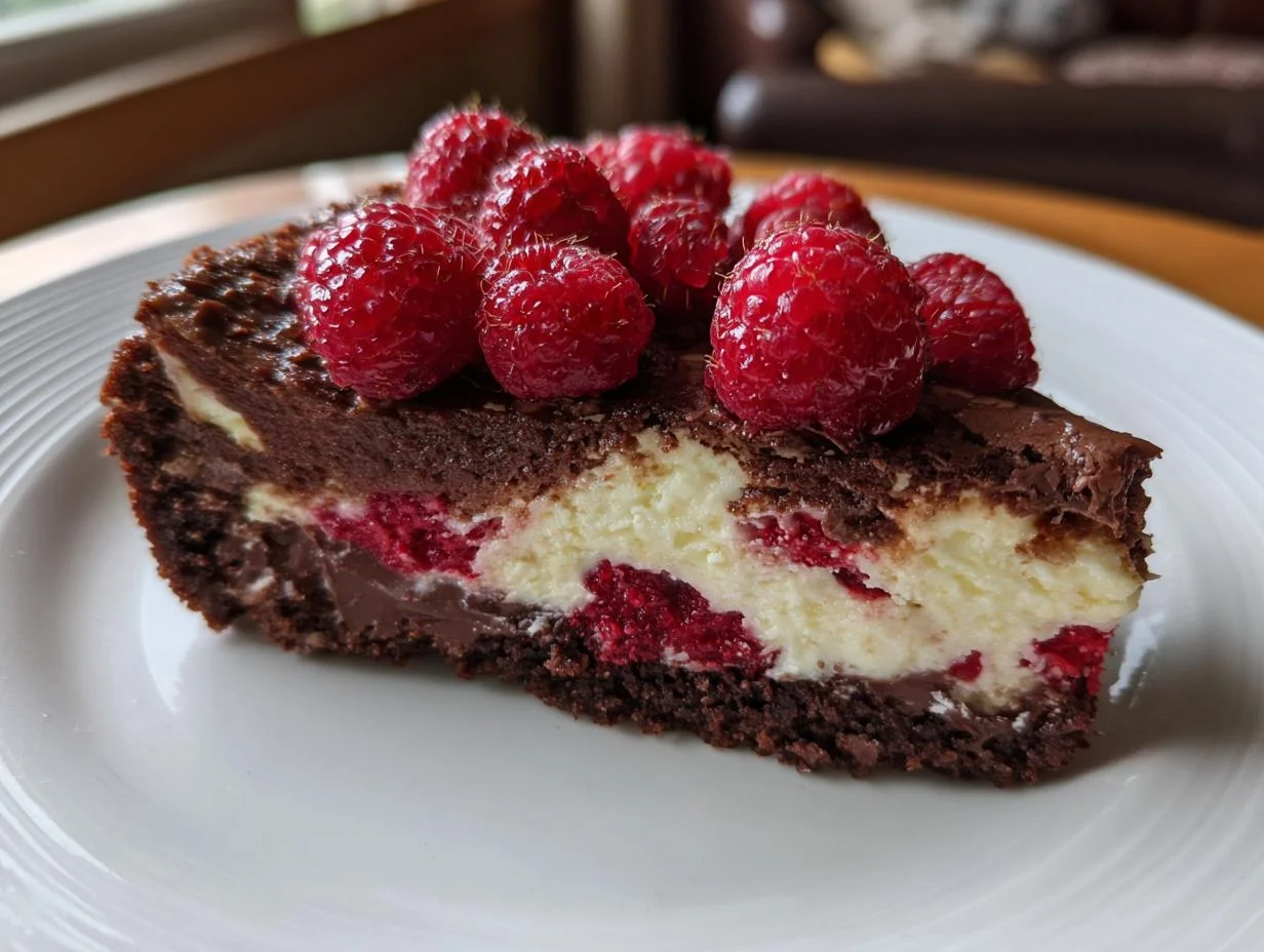 Dark Chocolate Raspberry Cheesecake