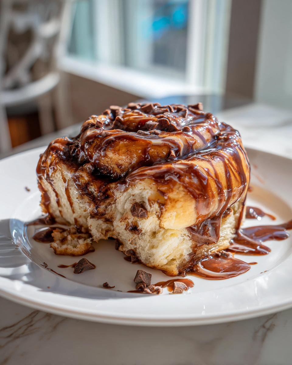 Delicious Chocolate Cinnamon Rolls With Rich Glaze - detail 2