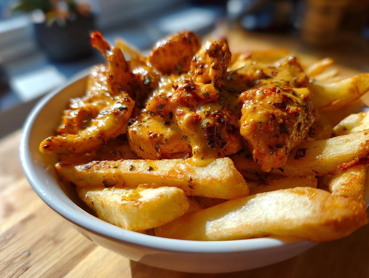Easy Butter Chicken Recipe with Garlic Sauce & Crispy Fries