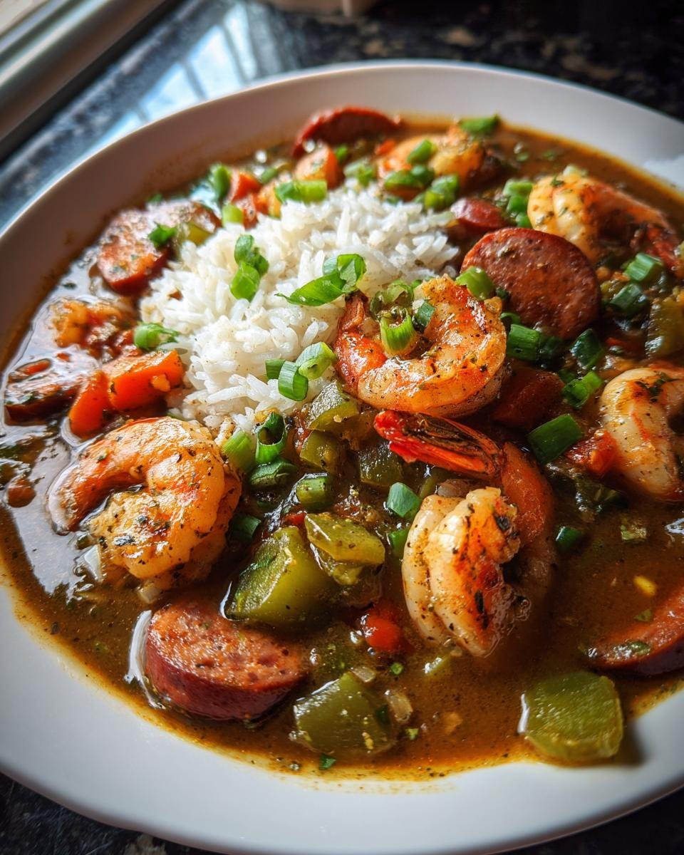 Flavorful Creole Shrimp and Sausage Gumbo Recipe - detail 1