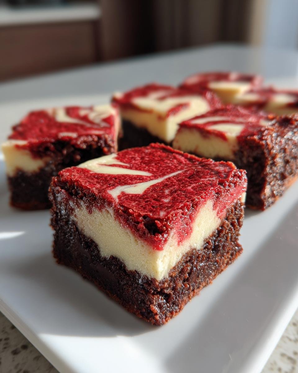 Fudgy Red Velvet Brownies With Cream Cheese Swirl - detail 1
