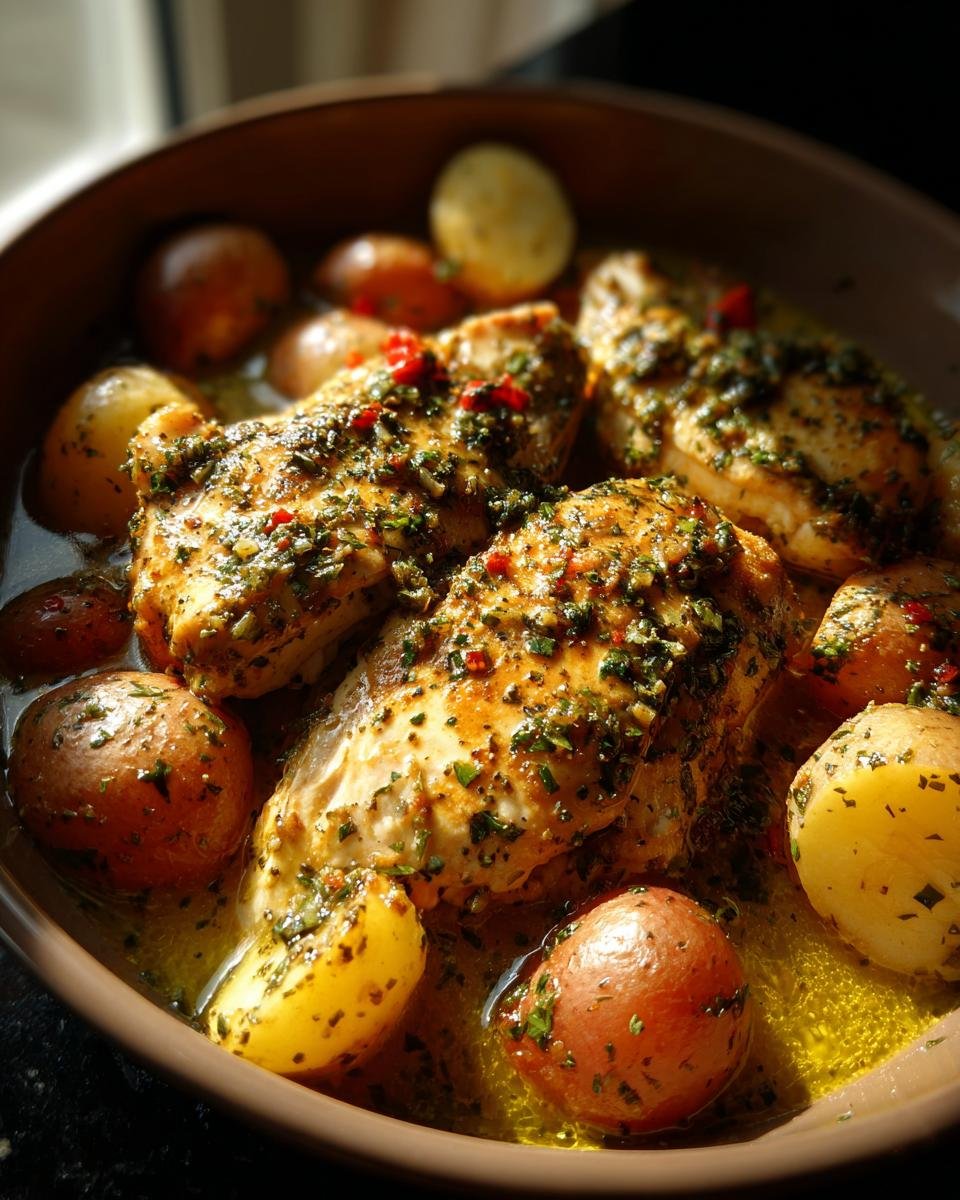 Garlic Parmesan Crockpot Chicken and Potatoes - detail 1